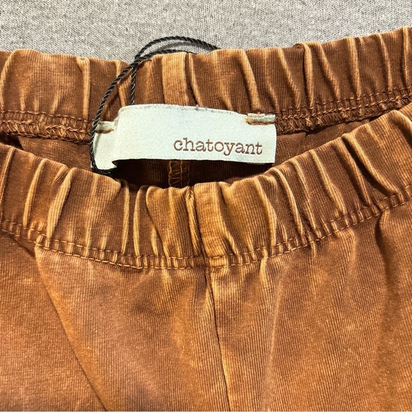 Chestnut Brown Boho Mineral Wash Flared Bell Bottom Stretch Pull On Pants Womens - Picture 9 of 15